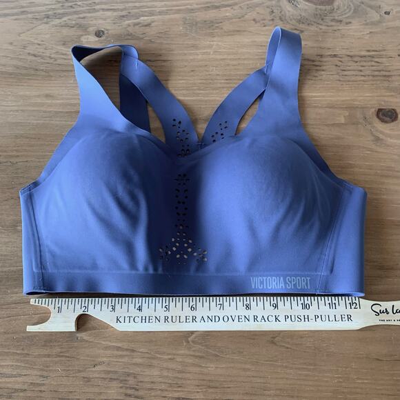Victoria's Secret Sport Bra Angel Max Laser Cut Back Closure Size 34C Purple - Picture 11 of 11